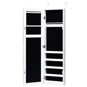 Tangkula Door Hanging Jewelry Cabinet Armoire Organizer White - 1 of 4