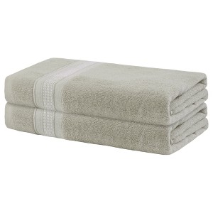 Unique Bargains Quick Drying Highly Absorbent Thick Bath Towels 2 Pcs - 1 of 4