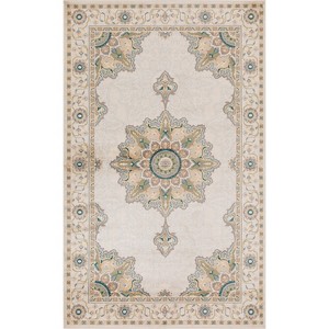 Traditional Medallion Border Indoor Area Rug or Runner by Blue Nile Mills  - 1 of 4
