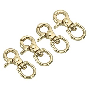 Unique Bargains Pure Brass Round Lobster Clasp Keychains for DIY Leather Craft - 1 of 4