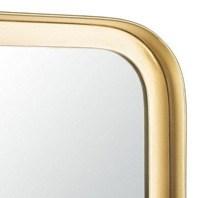 Contemporary Full-Length Wood Mirror in Brushed Gold