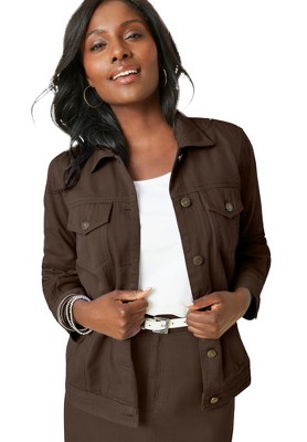 Jessica London Women's Plus Size Classic Cotton Denim Jacket