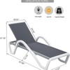 VisioGear Patio Chaise Lounge, Adjustable Pool Lounge Chairs with Arm for Outside, Lawn, Gray, 67.06"*45.07"*37.18" - 3 of 4