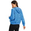Anna-Kaci Women's Hooded Sequin Jacket with Front Zipper Closure and Ribbed Trim - Small, Blue - 4 of 4