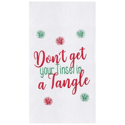 C&F Home Tinsel In A Tangle Embroidered Flour Sack Cotton Kitchen Towel