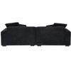 NicBex Couches for Living Room 104.72inch Large Sofa Modern Corduroy Upholstered 4-seater Sofa with 4 Throw Pillows for Apartment, Black - 2 of 3