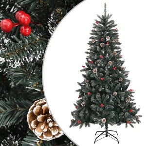 vidaXL Artificial Christmas Tree with Stand Green 70.9" PVC - 1 of 4