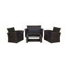 WestinTrends 4 Piece Conversation Outdoor Patio Sofa Set with Square Fire Pit Table - 3 of 4