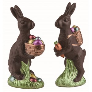 Transpac Large Resin Chocolate Bunny Set of 2 Decorative Figurines for Easter Brown Tabletop Decor - 1 of 1