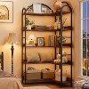 L-Shaped 5-Tier Arched Corner Bookshelf, Industrial Metal Frame Bookcase, Space-Saving Tall Storage Shelf for Living Room & Bedroom - 4 of 4