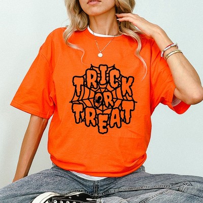 Simply Sage Market Trick Or Treat Web Short Sleeve Tee - 2XL - Orange