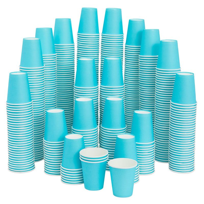 Stockroom Plus 600 Pack Small Disposable Paper Mouthwash Cups for Bathroom, Espresso, 3 oz, Blue, 1 of 8