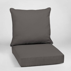 Canvas Texture Deep Seat Outdoor Cushion Set Slate - Arden Selections, Grey