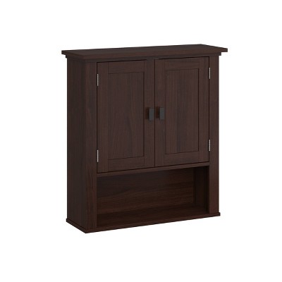 Dark wood on sale wall cabinet