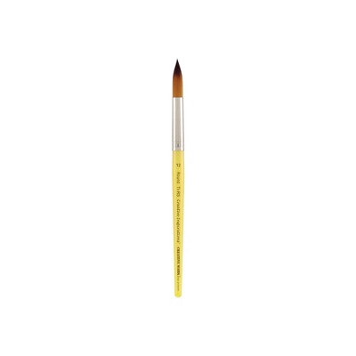 Creative Inspirations Dura-Handle Round Short Handle Paint Brush - Solid Resin Handle, Synthetic Taklon Paint Brushes, Round Brush for Oils, Acrylics,