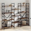vidaXL Smoked Oak Bookcase - Engineered Wood & Steel Display Shelf Rack | 63x11.2x53.7 Inches | Multi-Tiered Bookshelf for Storage & Decor - 2 of 4