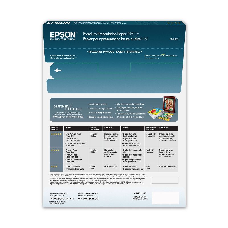 Epson Premium Presentation Paper Matte 8.5 X 11&#34; - 50ct, 4 of 8