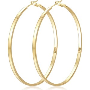 Sterling Silver Hoop Earrings Large Silver Hoop Earrings for Women Big Hoops Earring Thin Hoops Earring for Women 30/40/50/60/65/70MM - 1 of 4
