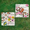 Northlight Set of 2 'Love Blooms Here' Floral Outdoor Garden Stones 7" - 2 of 4
