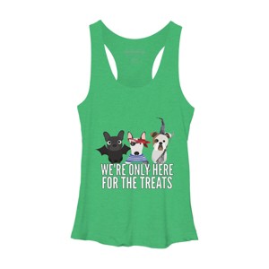 Women's Design By Humans Dog Halloween - We're Only Here For The Treats By PedigreePrints Racerback Tank Top - 1 of 3