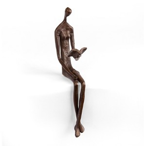 Danya B Woman Reading Over Ledge Cast Bronze - 1 of 3