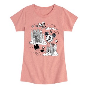 Girls' - Disney - Mickey Mouse Fitted Short Sleeve Graphic T-Shirt - 1 of 4