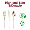 Smarty Had A Party Gold w/ White Handle Moderno Plastic Cutlery Set - 240 Guests - 3 of 4