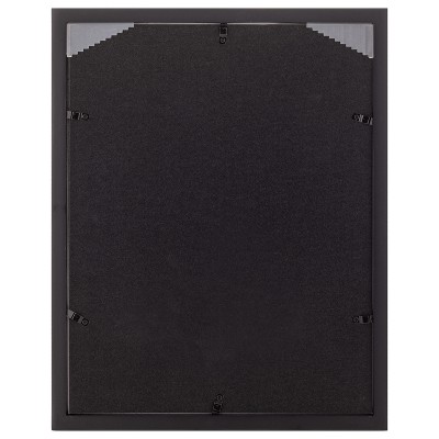 11x14 Black Wood Picture Frame with Double White Mat
