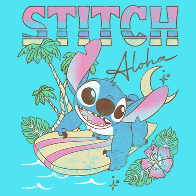 Girl's Lilo & Stitch Surfing Stitch T-Shirt, 2 of 4