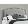 Monarch Specialties Bed Queen Size Platform Bedroom Frame Upholstered Linen Look Wood Legs Grey Chrome Transitional - 3 of 4