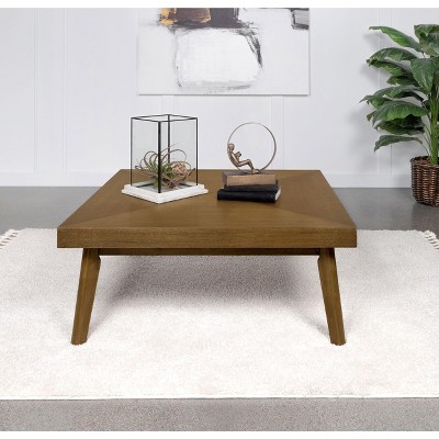 Westerly Square Walnut Wood Coffee Table with Parquet Top