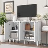 ORRD U-Can 47.2" Modern TV Stand with Storage, Solid Wood Legs & Anti-Tip Kit, Media Console for TVs up to 43", White - 2 of 4