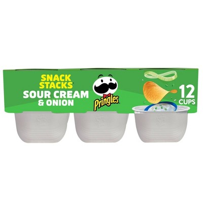 Pringles Snack Stacks Sour Cream & Onion Potato Crisps Chips - 8.8oz/12ct