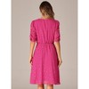 Allegra K Women's Metallic Stars Ruched Sleeve Elastic Waist V Neck A-line Dress - 3 of 4