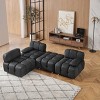 MYINDA 90.60 Inch Tech Fabric Sofa, Water, Stain, and Cat Scratch Resistant, Apartment Bedroom, Black - 3 of 4