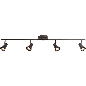 Pro Track Castro 4-Head LED Ceiling Track Light Fixture Kit Spot Light GU10 Dimmable Directional Brown Bronze Finish Modern Kitchen Bathroom 40" Wide - 1 of 4