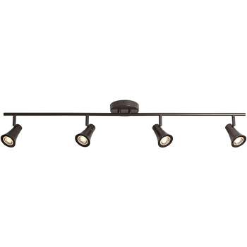 Pro Track Castro 4-Head LED Ceiling Track Light Fixture Kit Spot Light GU10 Dimmable Directional Brown Bronze Finish Modern Kitchen Bathroom 40" Wide