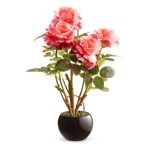8.8" Pink Rose Flower - National Tree Company