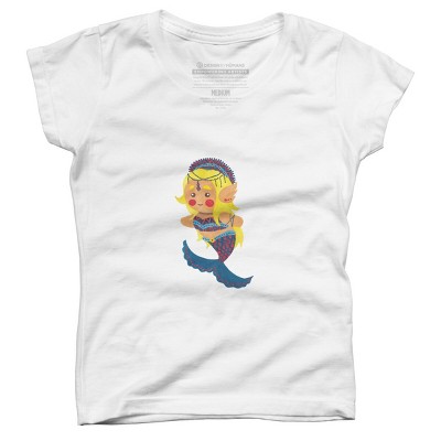 Girl's Design By Humans The Mermaid Princess By haidishabrina T-Shirt
