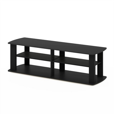 Sleek Black Composite Wood Low-Rise Entertainment Center
