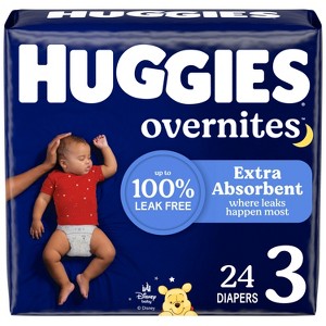 Huggies Overnites Diapers Jumbo Pack - Size 3 - 24ct - 1 of 4