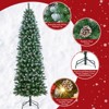 7.5FT Pencil Christmas Tree,Artificial Pre-Lit Slim Christmas Tree,Realistic Xmas Tree Artificial Holiday Decoration for Indoor and Outdoor Use - 2 of 4