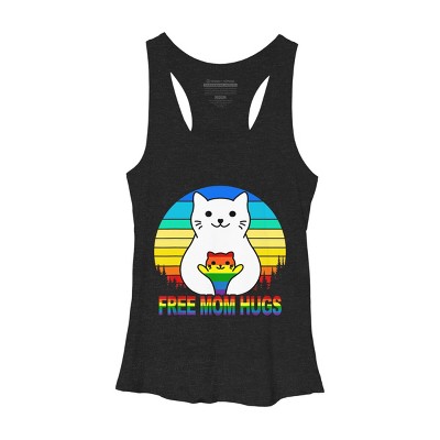 Adult Design By Humans Free Mom Cat Hugs Pride Sunrise By Avocato Racerback Tank Top