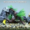 Unique Bargains Aquarium Decorations Resin Tree Trunk Ornament Resin Fish Accessories for Aquatic Pets to Play and Rest Green Brown 7.68" 1Pc - 2 of 4
