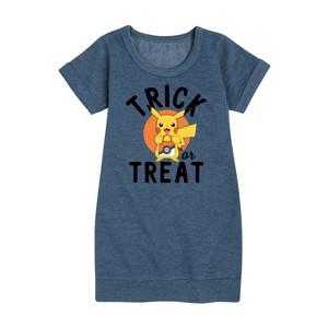- Pokémon - Trick Or Treat Graphic Short Sleeve Fleece Dress - 1 of 4