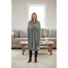 Personalization Mall All About Me Embroidered Initial Fleece Blanket, Grey, 60" x 80" - 4 of 4