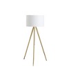 HomeRoots Gold Metal Adjustable Tripod Floor Lamp With White Linen Drum Shade - 4 of 4
