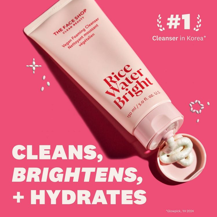 The Face Shop Rice Water Bright Vegan Foaming Cleanser - 5 fl oz: Hydrating, Makeup Removal, Normal, Oily, Combination, Dry Skin, 3 of 12