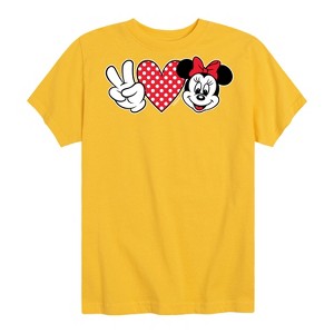 Girls' - Disney - Peace Love Minnie Short Sleeve Graphic T-Shirt - 1 of 4