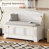 PAGED Vintage Storage Bench with Linen Cushion, Retro Entryway Ottoman with Storage -Dual Compartments, Shoe Bench with Safe Soft-Close Devices - 4 of 4